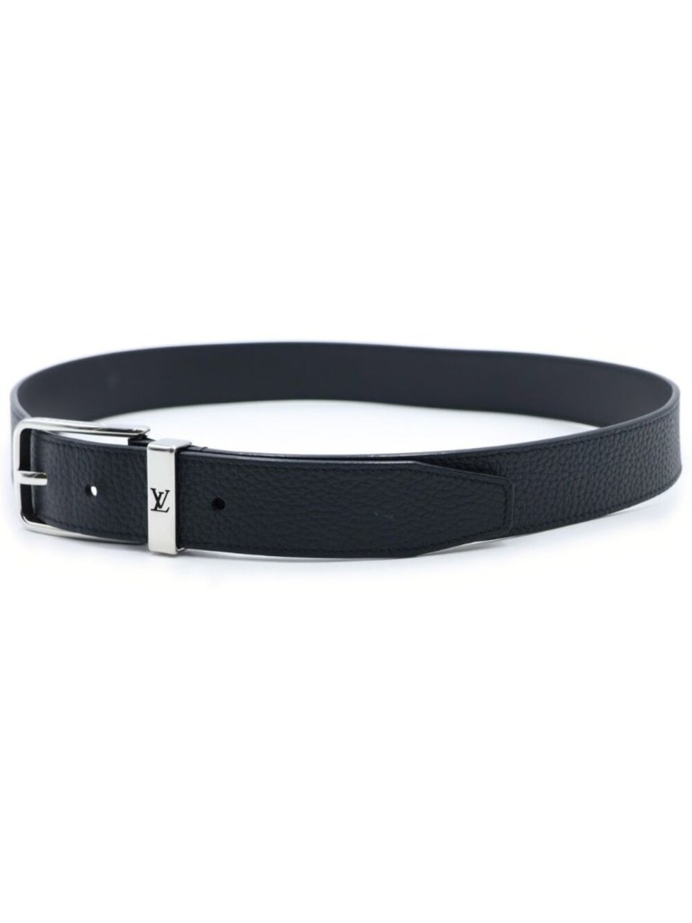 Louis Vuitton Belt Pont Neuf LV Logo Buckle Taurillon Leather Black